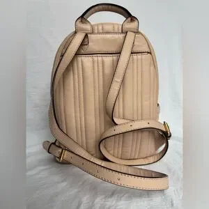 Michael Kors Abbey Quilted Rose Pink Backpack Michael Kors Abbey light pink/beige leather backpack ballet main image 3